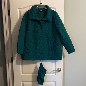 Lands' End Teal Quilted Jacket